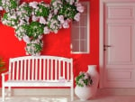 Red Wall and Bench