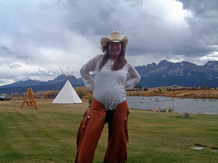 Pregnant Cowgirl - chaps, pregnant, hat, cowgirl