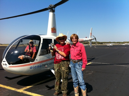 Helicopter Cowgirl - boots, hat, cowgirl, helicopter