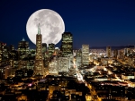 Full Moon Over City