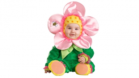 Little flower - yellow, spring, flower, pink, baby, child, easter, white, costume, funny, green, halloween, cute