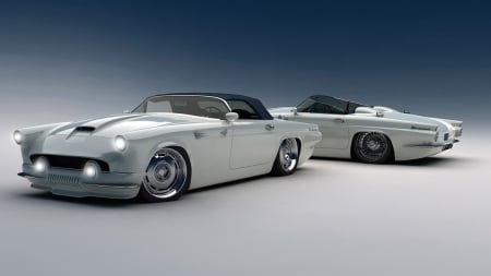 ford thunderbird custom - white, ford, thunderbird, custom