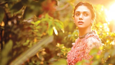 aditi rao - garden, actress, beauty, sunlight