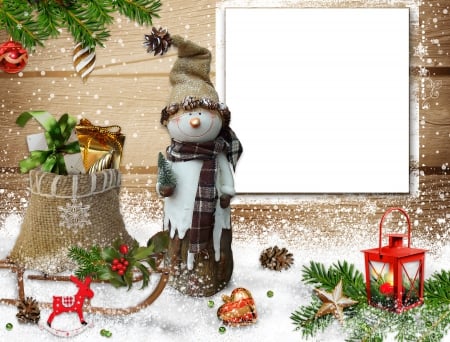 Christmas - christmas, snowman, winter, decoration