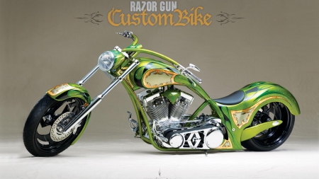 Custom build chopper - chopper, 10, image, green, 2014, custom