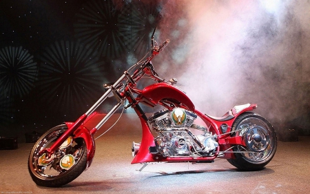 Custom build chopper, - chopper, 10, image, red, 2014, custom