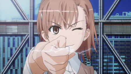 Z A P - mikoto misaka, anime, kawaii, female, point, wink, closeup, short hair, misaka mikoto, mikoto, anime girl, girl, brown hair, misaka, pointing, railgun, cute, adorable, close up