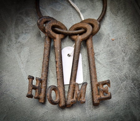 Home - keys, abstract, old, vintage