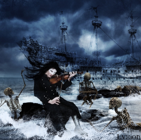 Deathship Symphony - art, dark, fantasy, skeleton