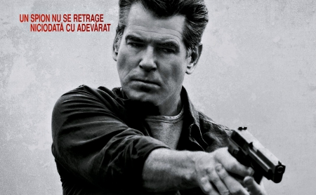 The November Man (2014) - word, gun, movie, devereaux, black, white, the november man, pierce brosnan, man, red, actor