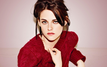 Kristen Stewart - woman, kristen stewart, actress, girl, red, pink