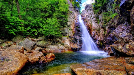 Rocky Waterfall - nature, waterfalls, rocky waterfall, rocks