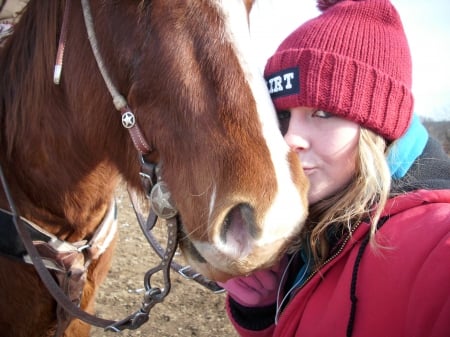 A Girl First Love - hat, cowgirl, cute, horse