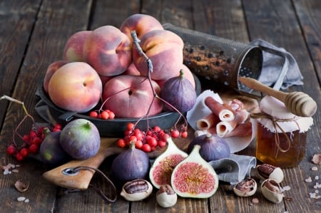 * - fresh, peaches, figs, fruits, nature