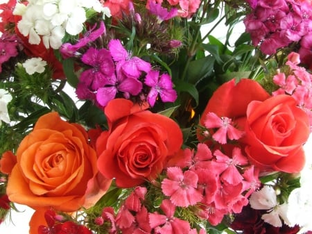 Beautiful Bouquet - nature, roses, orange, bouquet, flowers