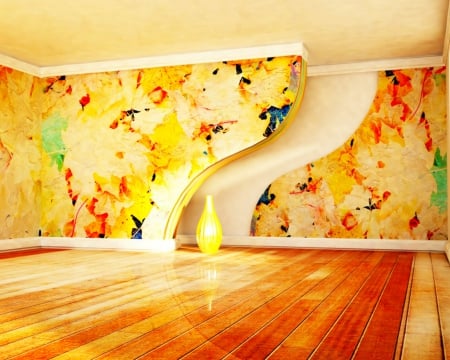 Bright Color Room - design, gold, style, room