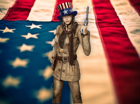 Remember Why You're Free!.. - women, fun, female, America, guns, freedom, girls, cowgirls, style, NRA, flags, famous, policital, westerns