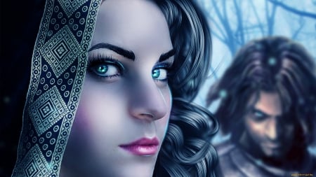 fantasy women - pretty, beauty, look, blue eyes