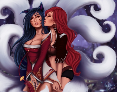 Ahri & Katarina - classic ahri, ahri league of legends, katarina league of legends, lol, league of legends, ahri, katarina