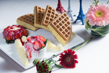 ✿⊱•╮╭•⊰✿ - food, flowers, waffels, nature