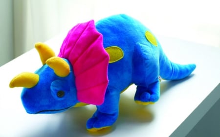 Blue Dinosaur - cute, stuff toy, dinosaur, blue