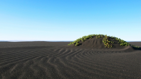 Black Beach - sky, black, beach, ocean, nature