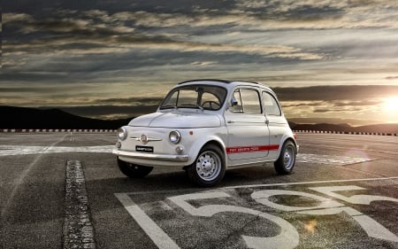 fiat 595 abarth 50th anniversary - white, abarth, fiat, italian