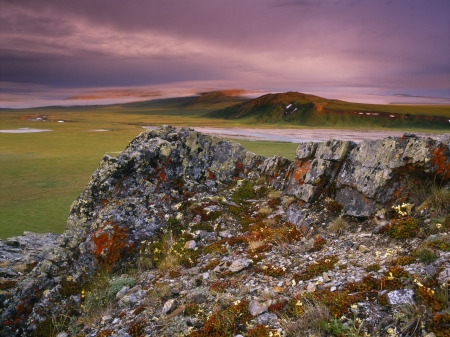 landscape - hill, rock, landscape, grass