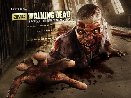 the walking dead - walking, jail, zombie, dead