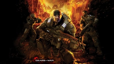 gears of war - war, gears, gun, soldier