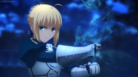 Invisible Sword - nice, saber, beauty, female, magic, emotional, blond, knight, anime girl, armor, angry, ebautiful, blond hair, pretty, blonde hair, sinister, anime, girl, lovely, fate stay night, sorrow, sweet, blonde