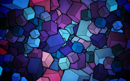 cube vector - cube, pink, purple, blue