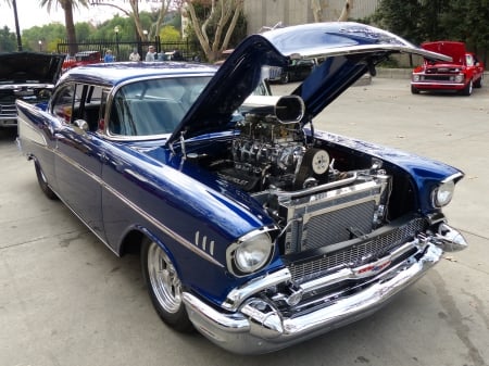 1957 Chevy Pro Street - blown, hot rod, pro street, chevy