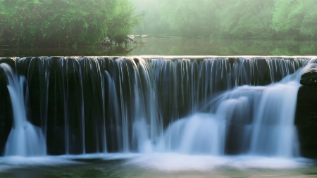 Lovely Waterfall - nature, water, waterfalls, trees