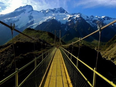 Beautiful Mountain View from Bridge - nature, mountains, view, bridges