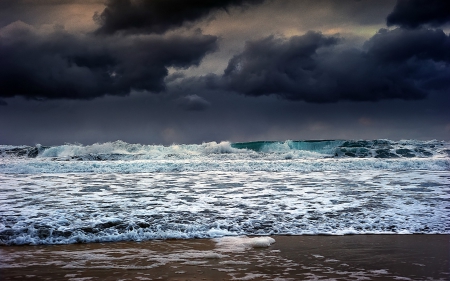 The Coming Storm - storm, clouds, ocean, nature, waves