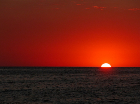 romantic sunset - sky, ocean, sunset, romantic