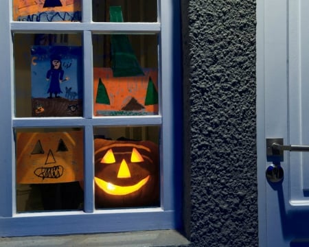 Halloween - pimpkin, Halloween, holiday, window