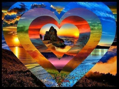 heart,color,sun,sea, - sea, color, heart, sun