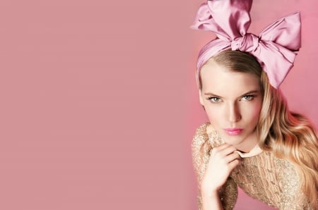 Victoria Tuaz - victoria tuaz, make-up, pink, model, blonde, girl, ribbon, bow, woman