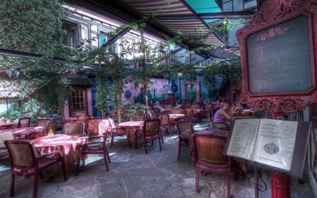 Outdoor dining Riquewihr France - dining, riquewihr, outdoor, france