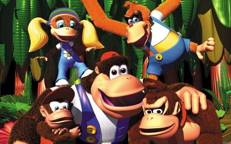 donkey kong familly - apes, game, nintendo