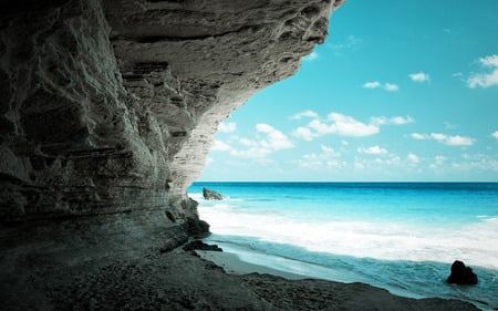 Ageeba - cliff, beach, egypt, marsa matrouh, ocean, strand, crystal blue water, cristal water, sand beach, nature, rock, coastline, ageeba beach, blue, ageeba, sand, coast, coastal, sea