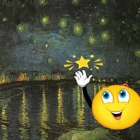 Smiley on a starry night