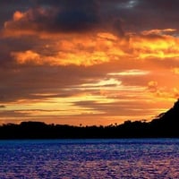 Sunset over Bora Bora