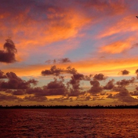 Sunset over islands