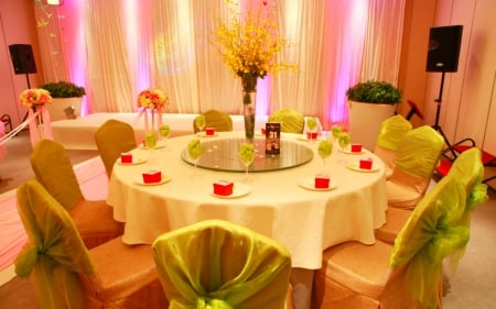 Wedding Scene - table, settings, wedding, luxury