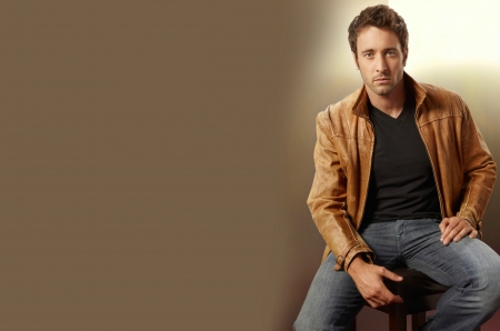 Alex O'Loughlin - brown, man, actor, tv series, black, alex oloughlin, jacket