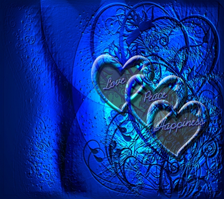 Hearts - love, peace, blue, heart