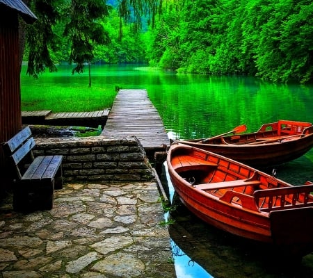 Lake - lake, water, peace, boat